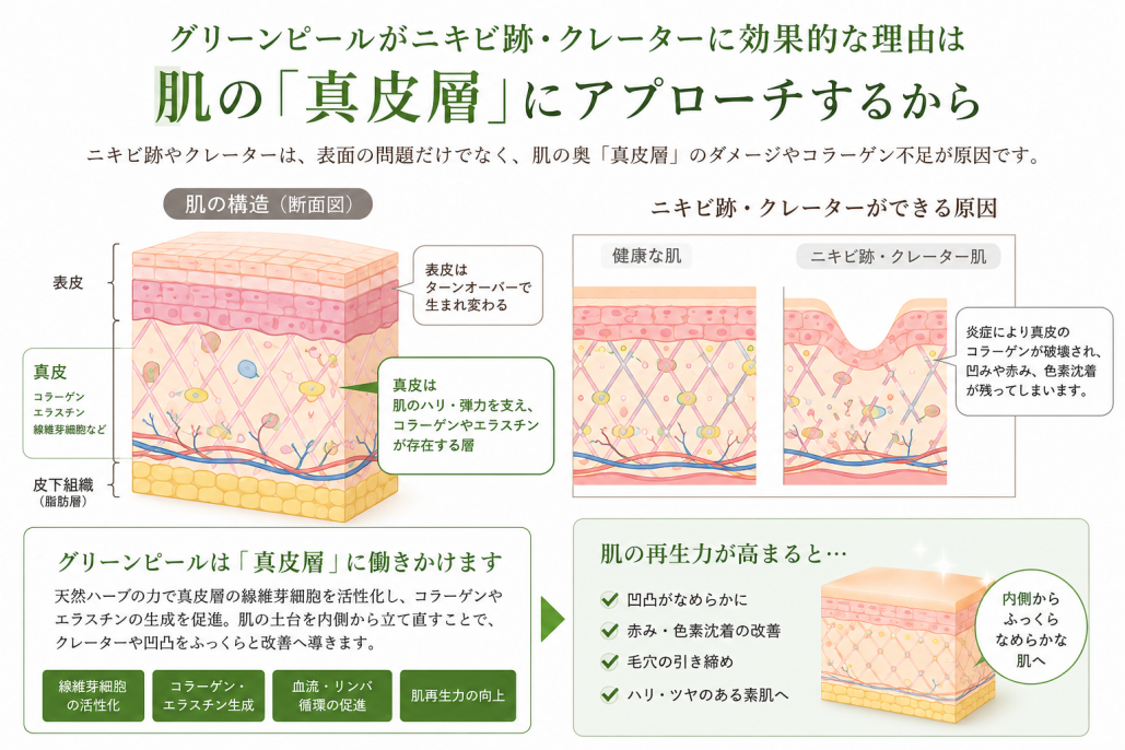 グリーンピールの肌質改善効果